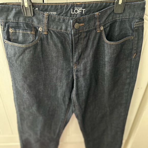Ann Taylor LOFT Women’s Deep Indigo Jeans Cropped w/Pockets and no CALL OUTS - Picture 6 of 7
